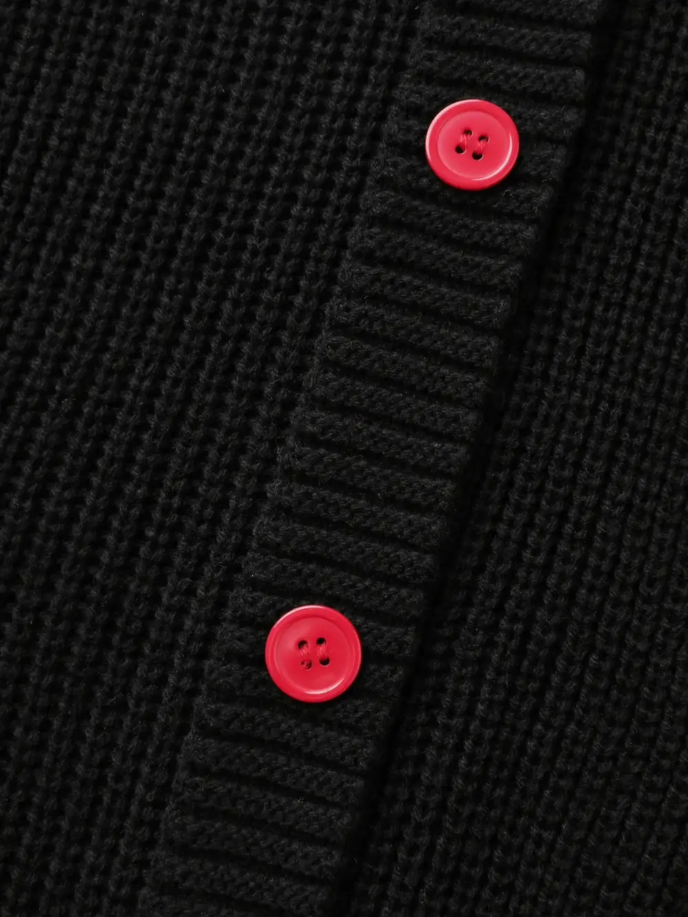 Mushroom Embroidery Textured Button Cardigan