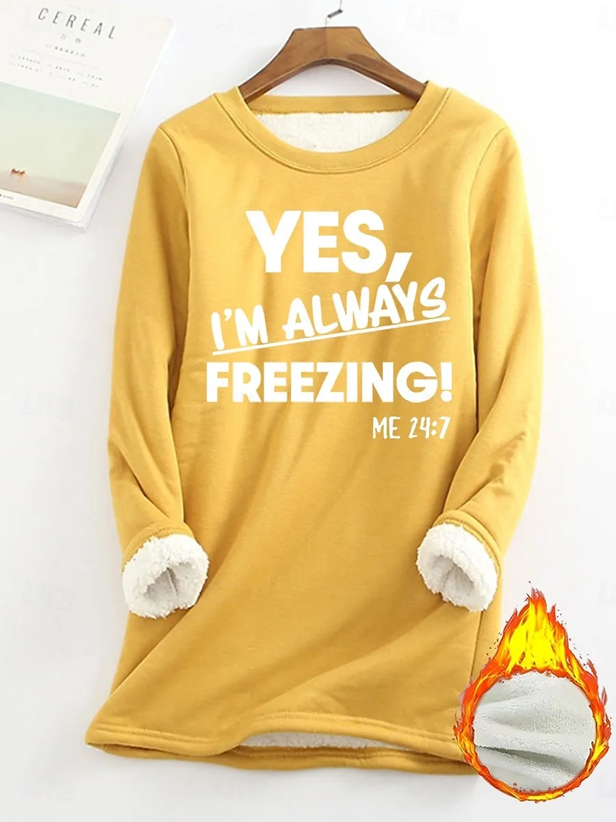 Women's Pullover Sweatshirt Graphic Letter Warm Casual Fuzzy Long Sleeve Crew Neck Round Neck Regular Tops Street Casual Black Yellow Pink Dark Pink Red Spring Fall Winter