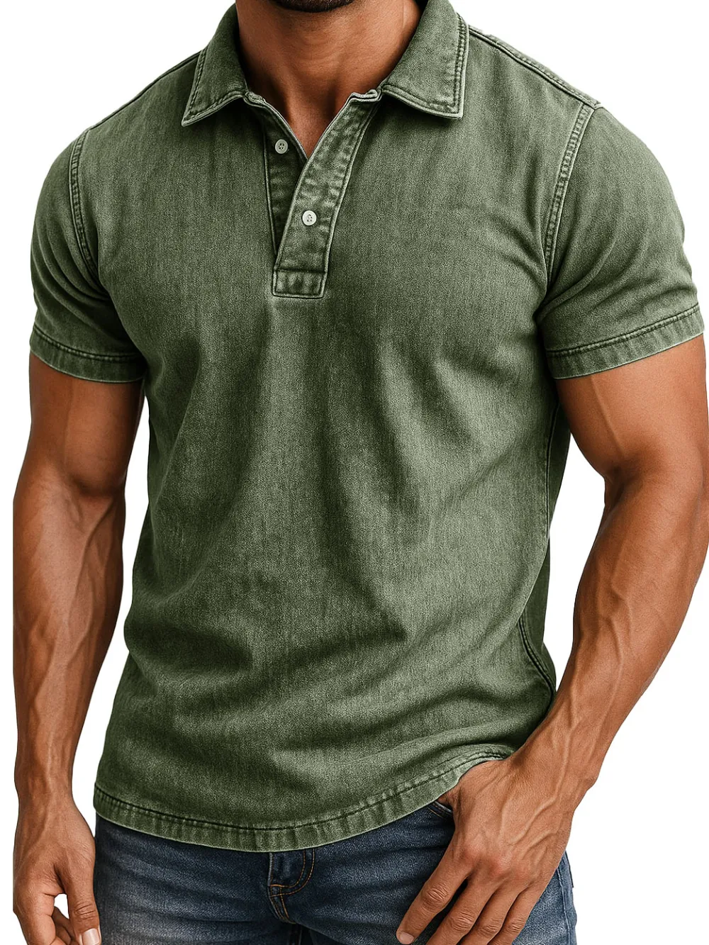 Men's Fashion Outdoor Retro Distressed Short-sleeved Polo Shirt 