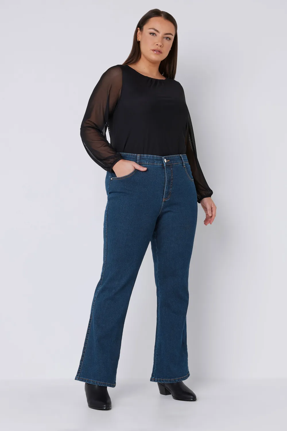 EVANS Curve Fit Black Bootcut Jeans