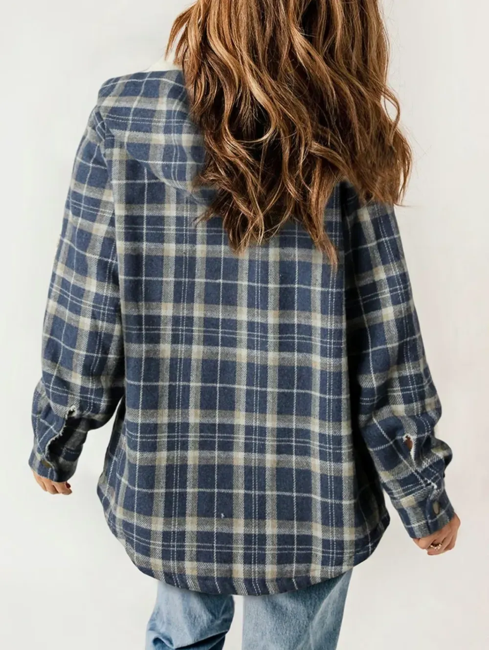 ⚡Black Friday Fun 🖤Women's Hooded Plaid Fleece Coat