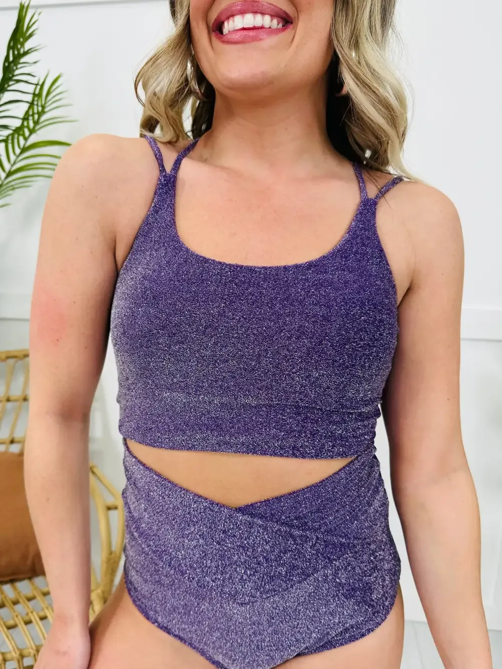 The Morgan Swim Top in Purple Shimmer