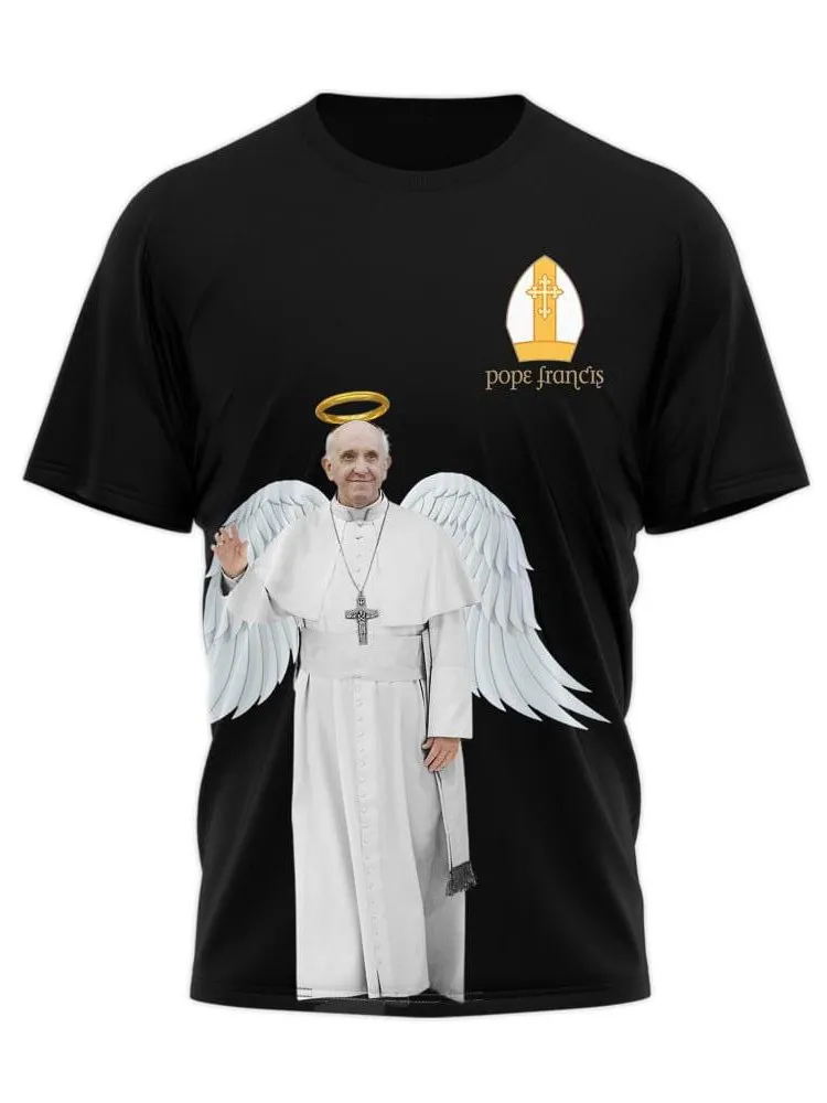 Men's Thank You For Your Faith Print Short Sleeve Round Neck Cotton T-Shirt