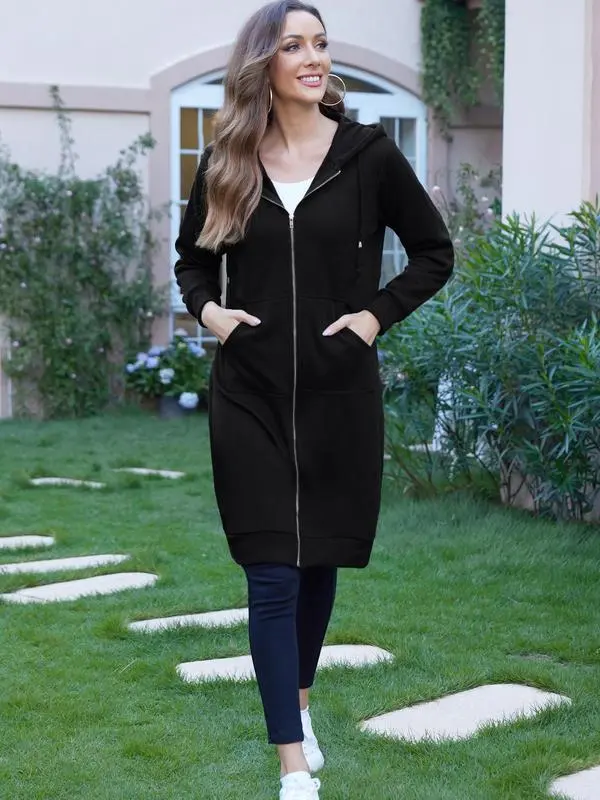 Women's Casual Zip - Up Fleece Hoodie Jacket