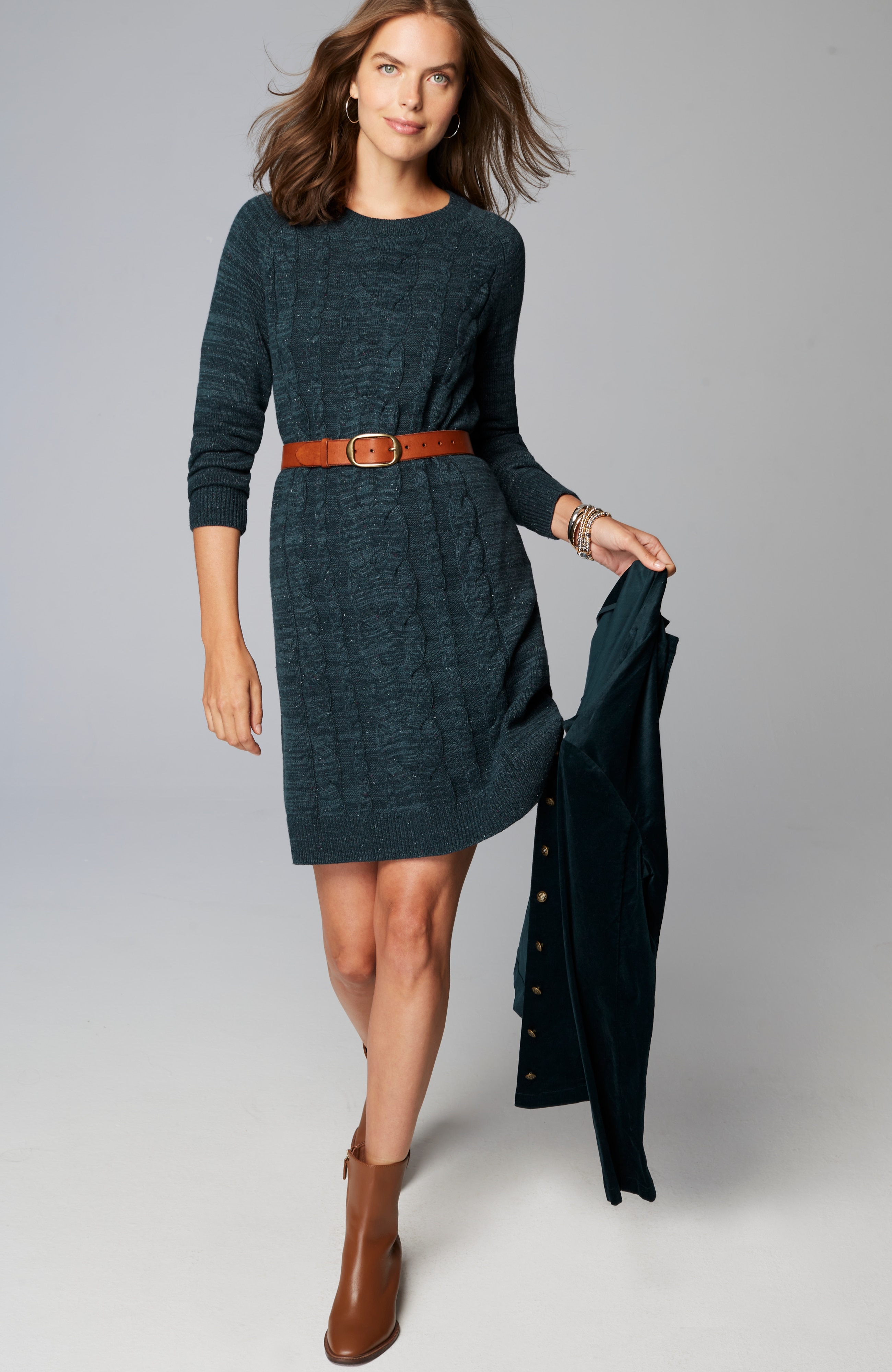 Cabled Sweater Dress