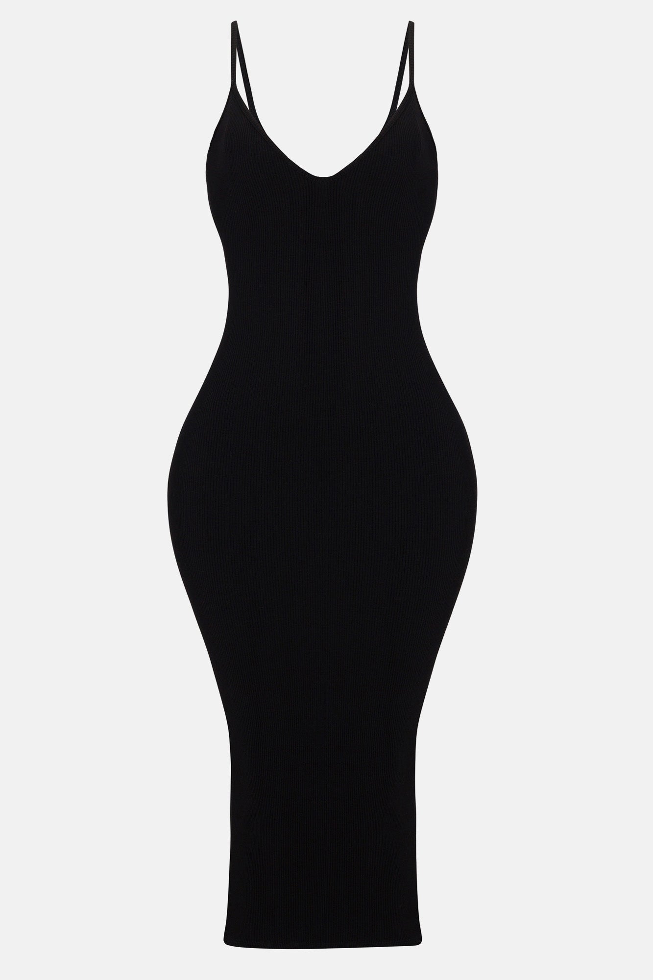 Mandy Snatched Midi Dress - Black