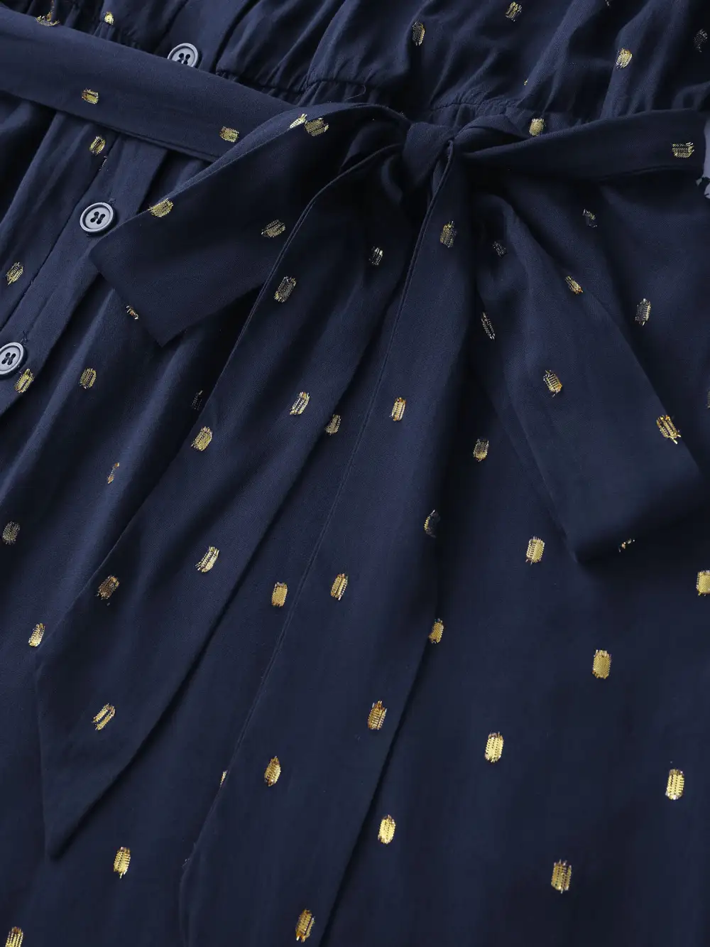 Supersoft Jacquard Dots Belted Jumpsuit