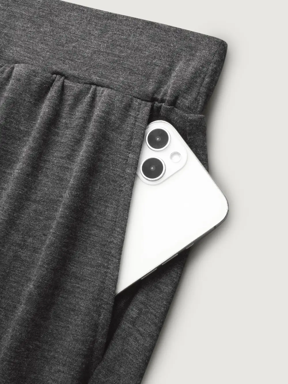 Solid Elastic Waist Wide Leg Lounge Bottoms