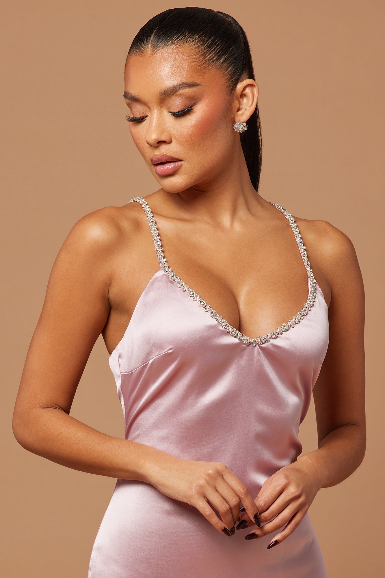 Helena Satin Gown - Mauve