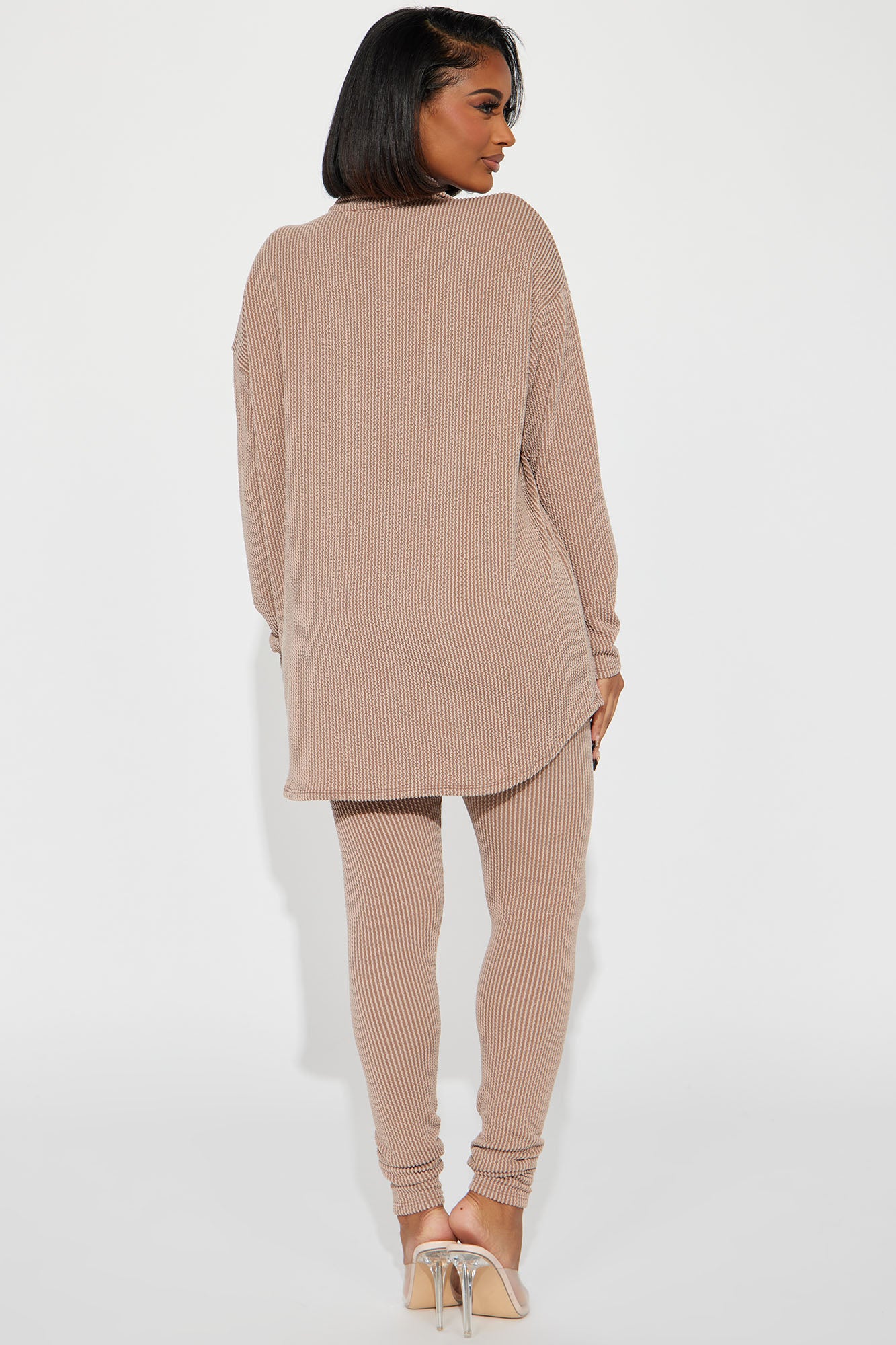 Maddie Ribbed Legging Set - Taupe