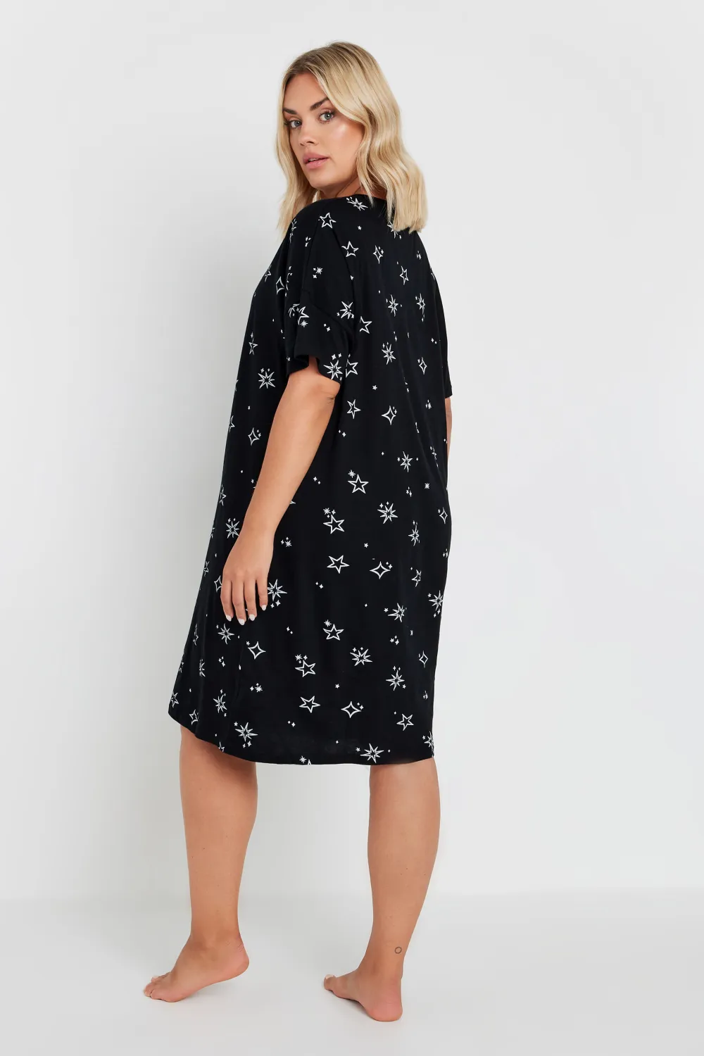 YOURS Curve Blue Celestial Print Sleep Tee Nightdress