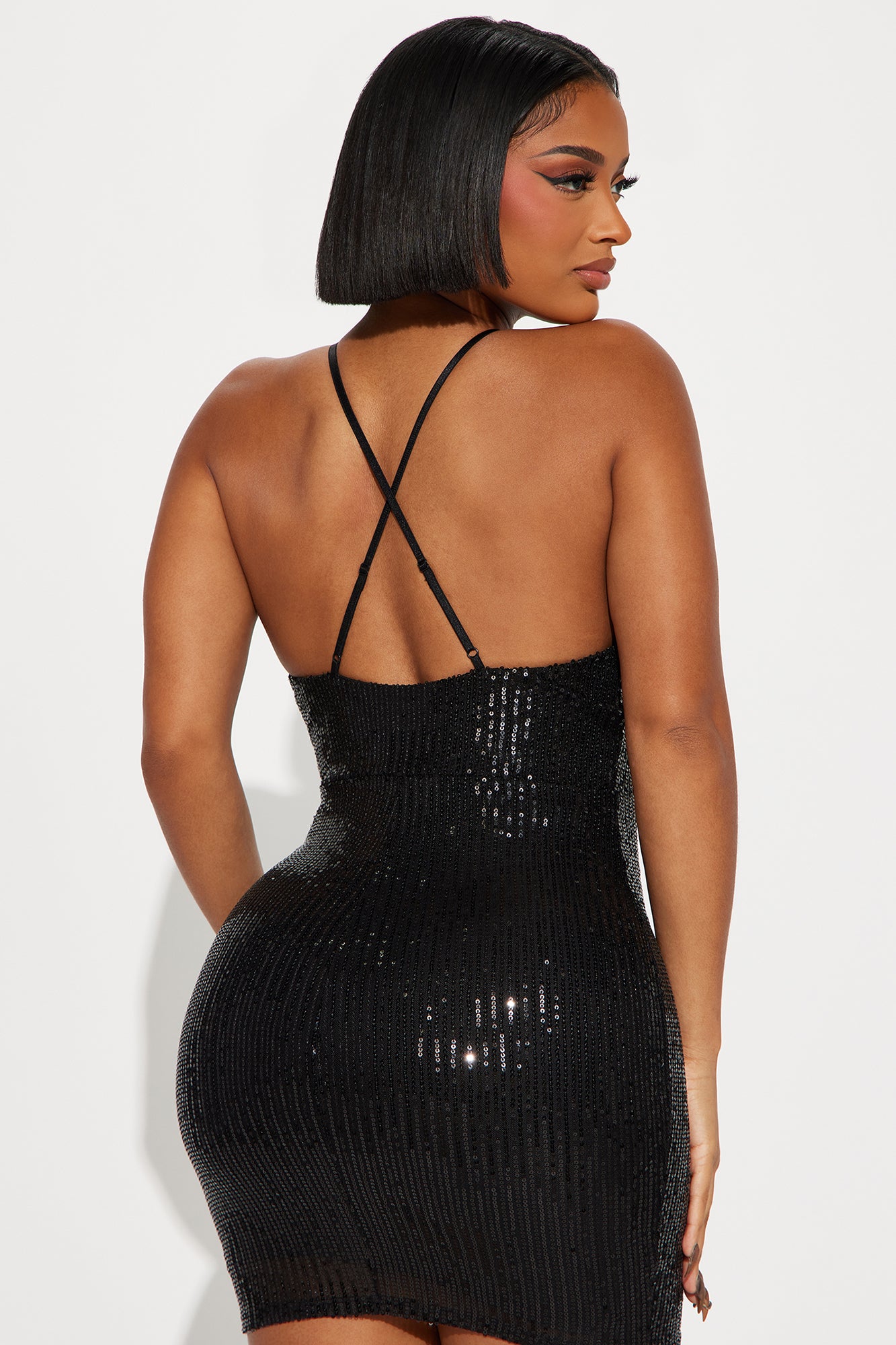 Alexa Sequin Mini Dress - Black