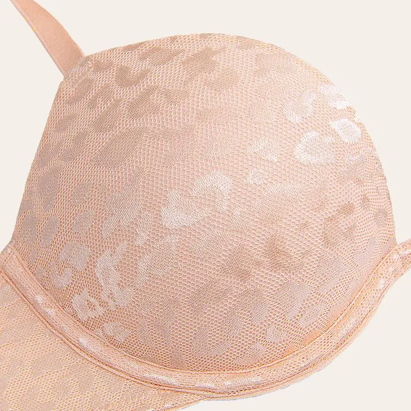 Women's Push Up Bra Deep V Plunge Underwire T-Shirt Bra Multiway 2 Cups Up Champagne/White/Light Purple
