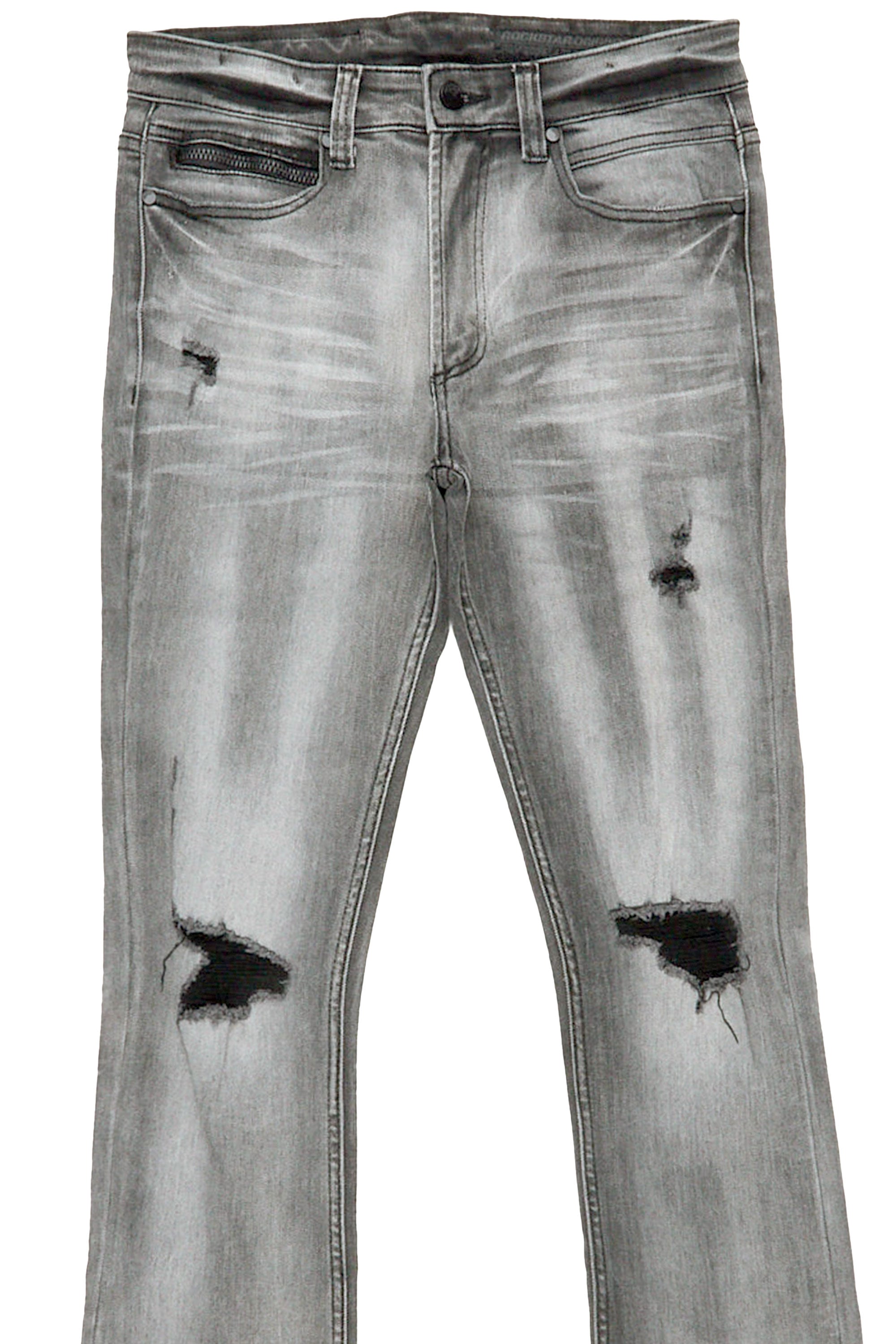 Parq Grey Stacked Flare Jean