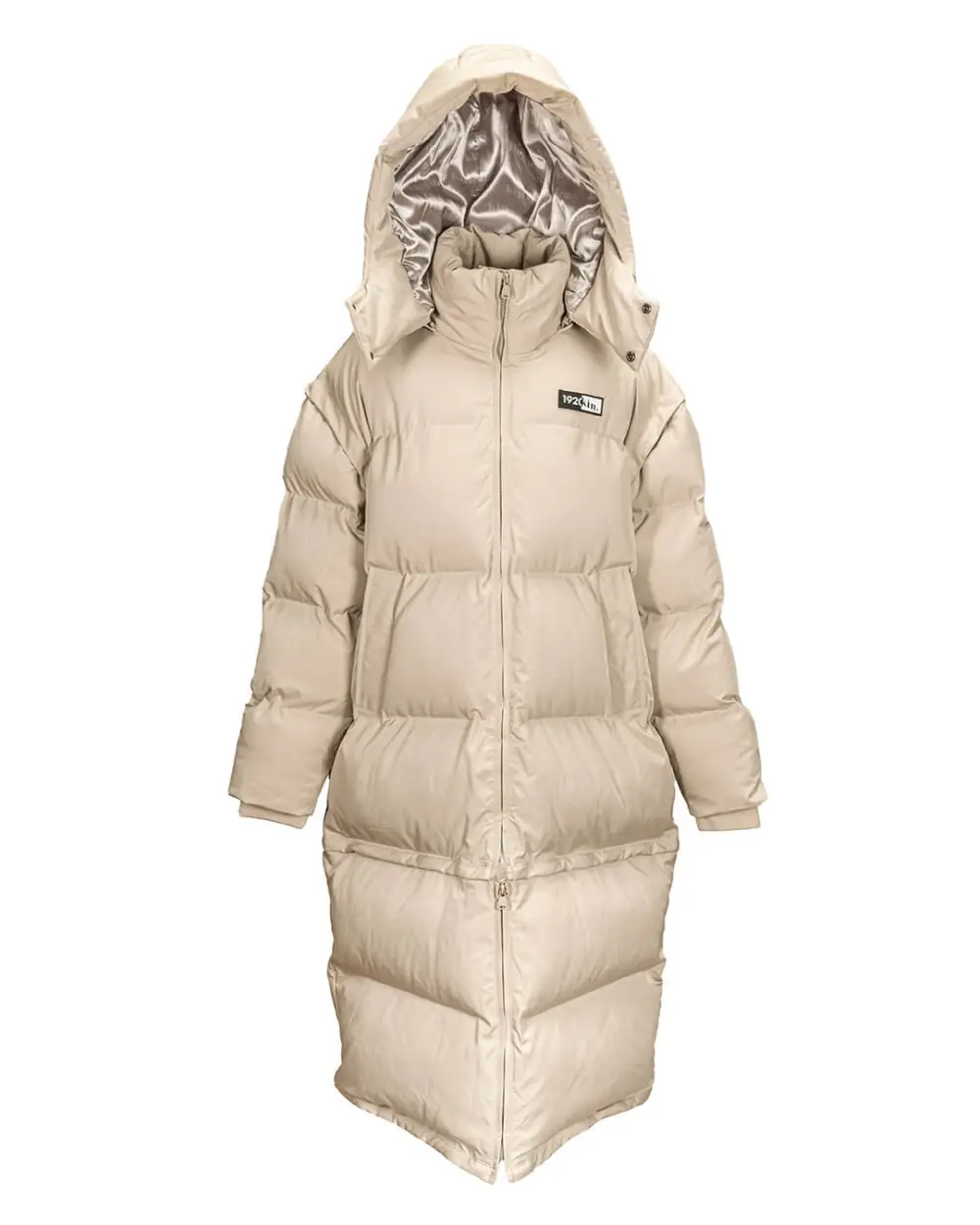 Tan Sesame Long Utility Puffer