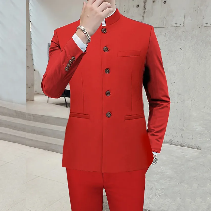 Men's Business Casual Stand Collar Single Breasted Blazer