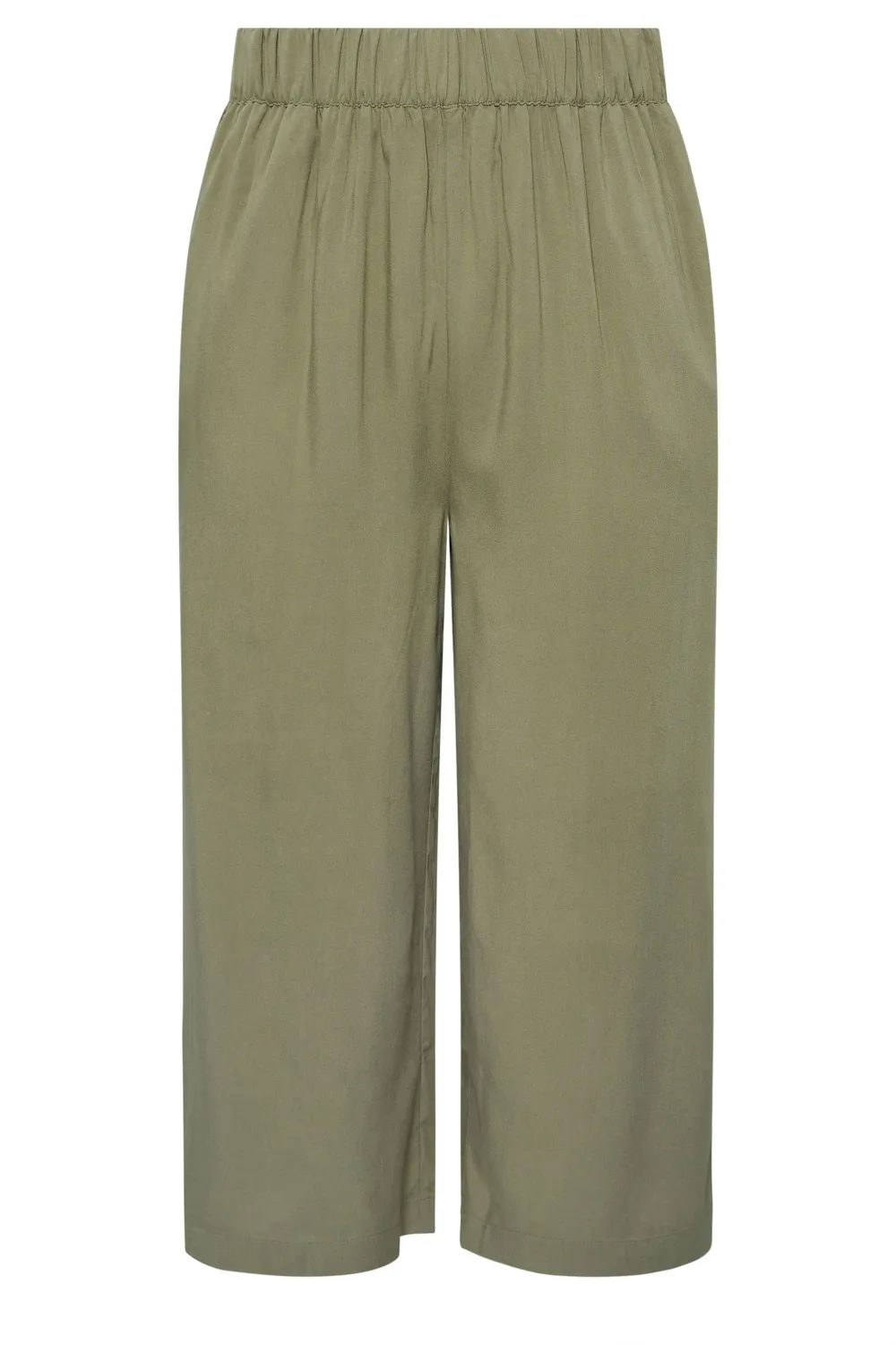 YOURS Curve Green Leaf Print Cropped Trousers