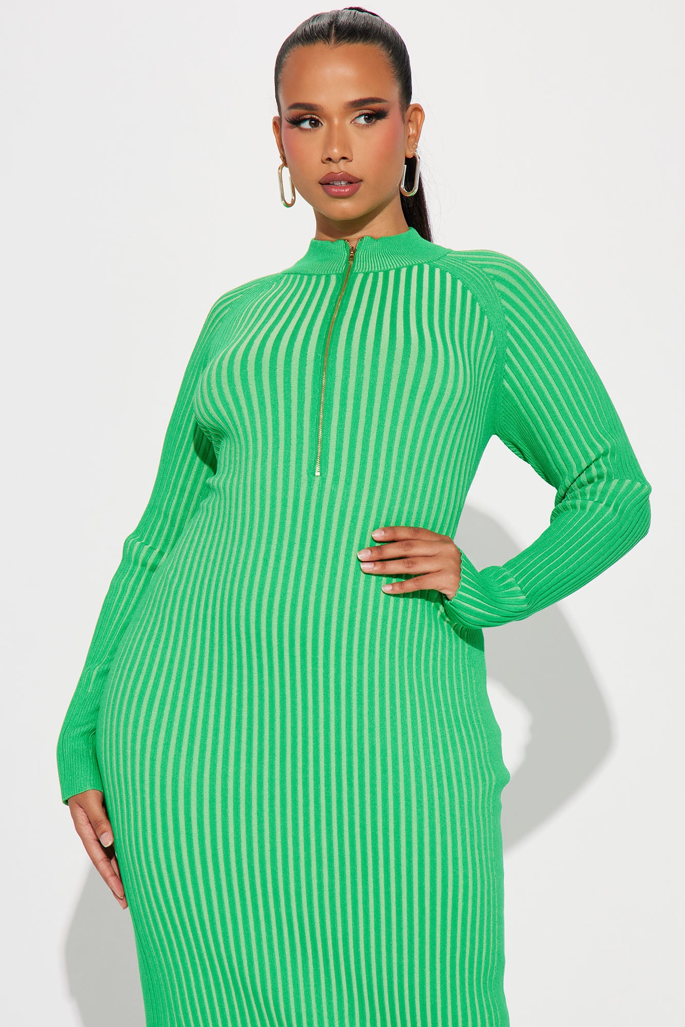 Keeping You Warm Sweater Maxi Dress - Kelly Green