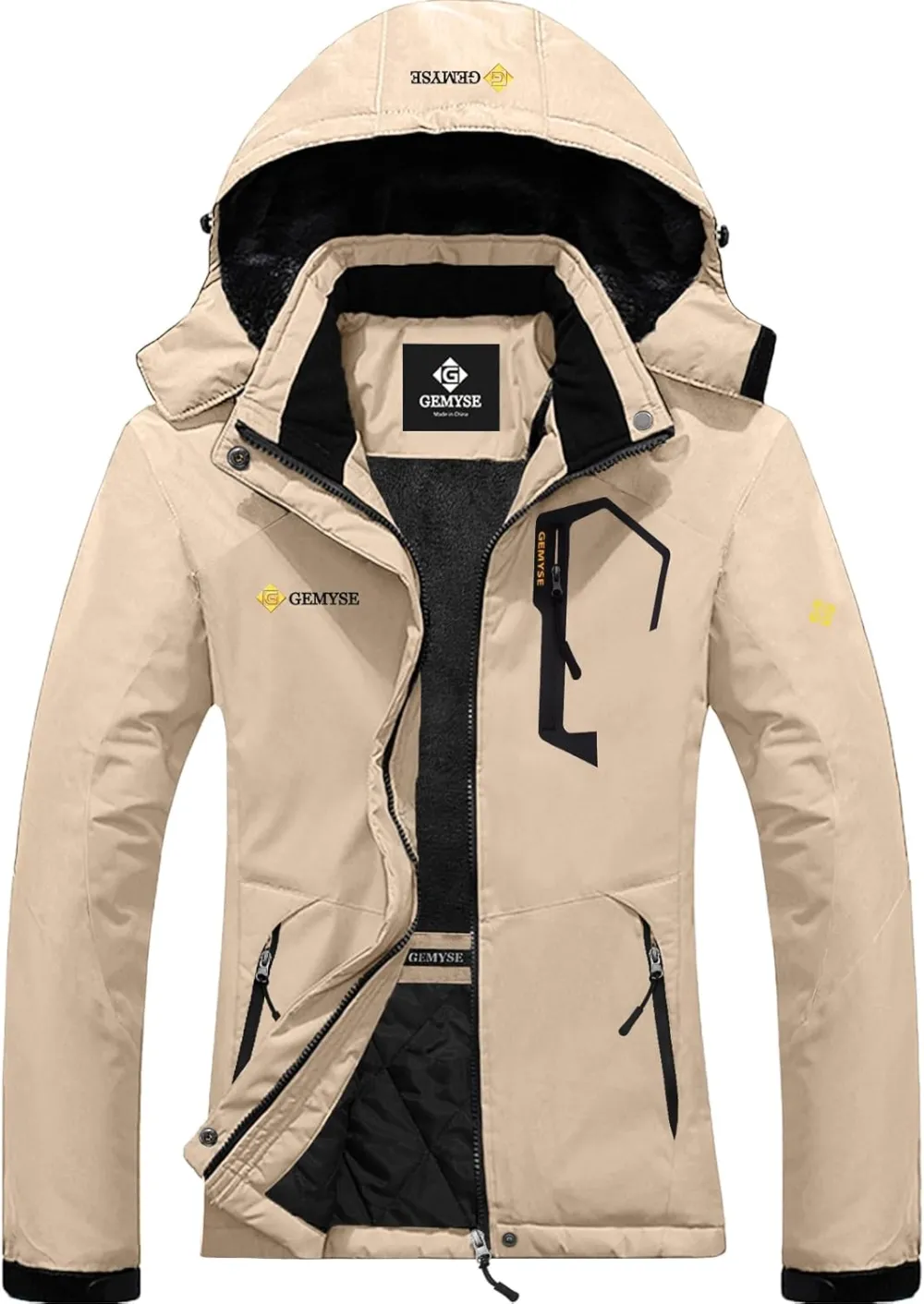 Women's Ski Snow Jacket Warm Winter Waterproof Coat Snowboard Rain Jacket Hooded Windproof Windbreaker