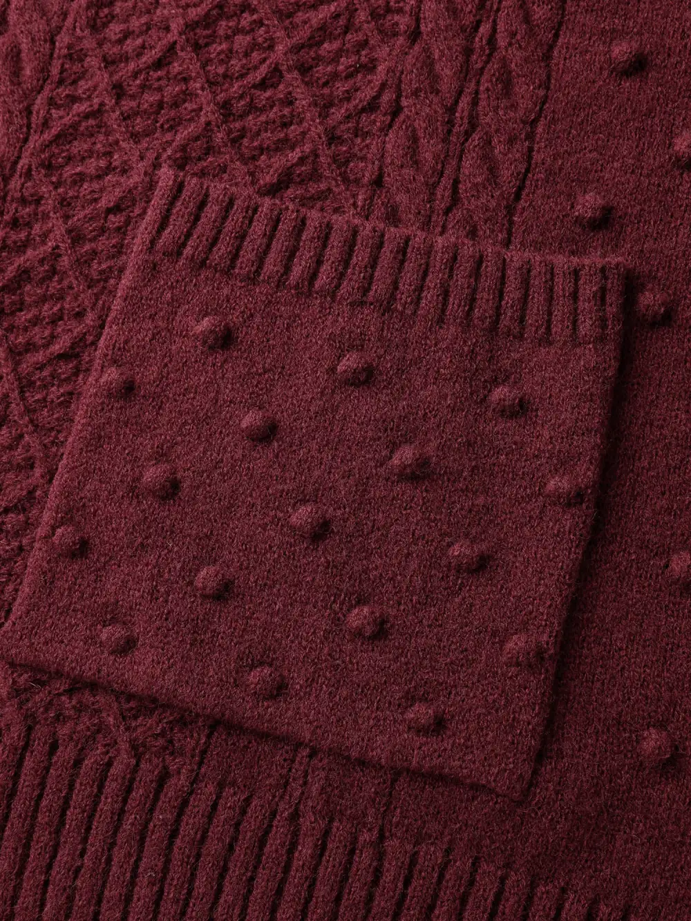 Solid Textured Hooded Pullover