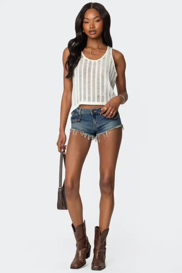 Keziah Sheer Ladder Knit Top