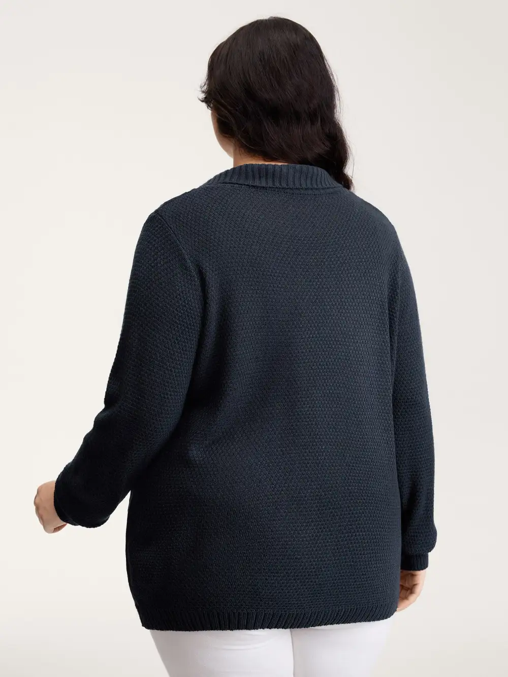Mixed Texture Cable Stitch Pockets Knit Cardigan