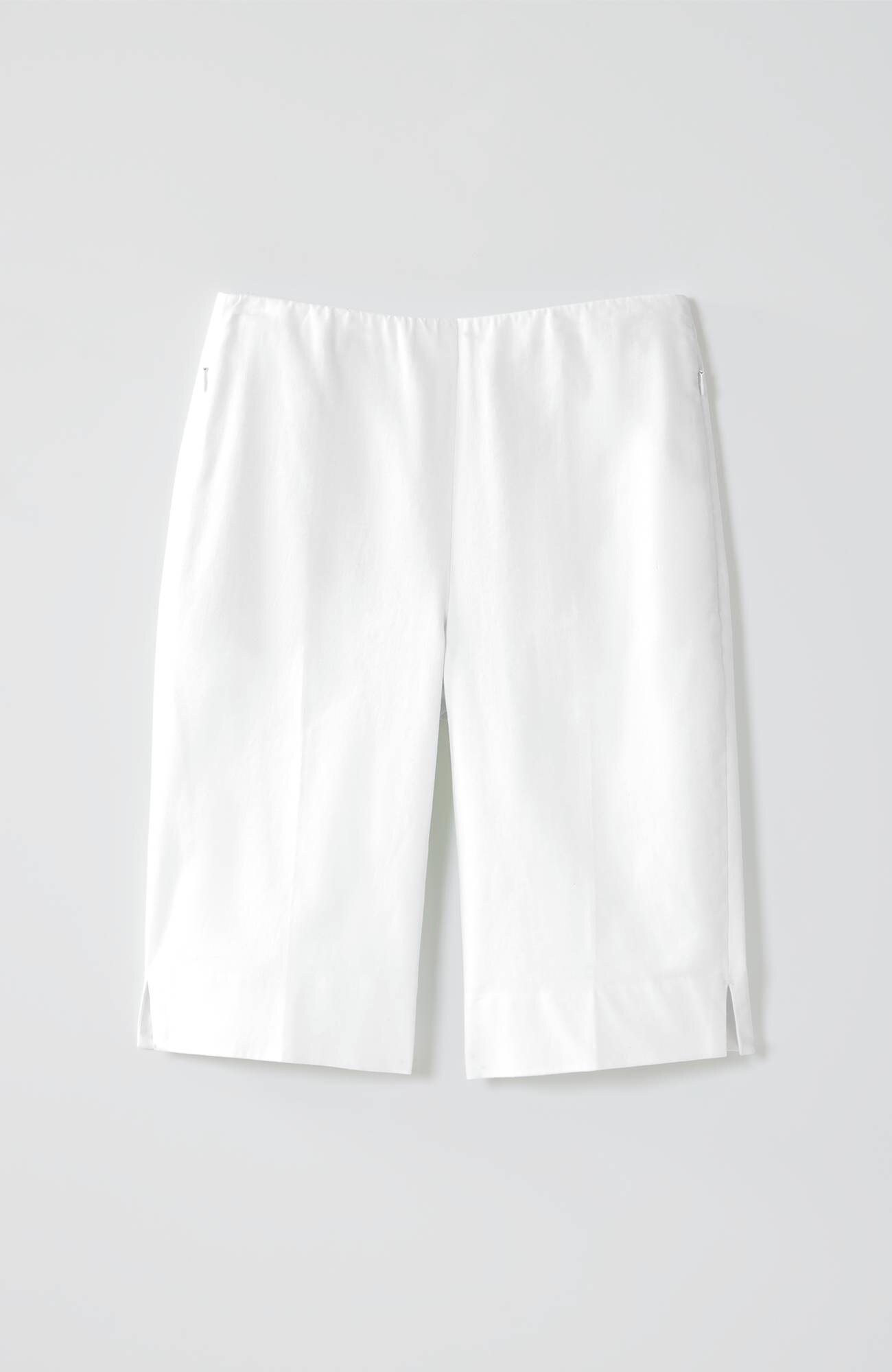 Slit-Hem Pull-On Bermuda Shorts