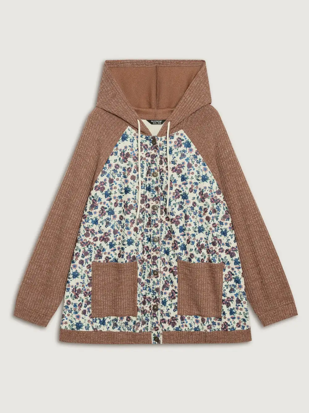 Floral Print Color Contrast Jacket