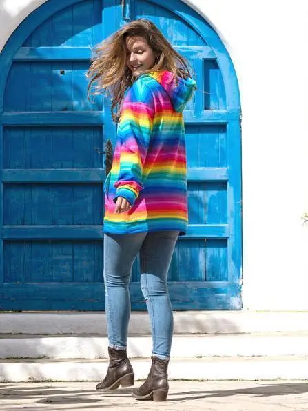 Rainbow Stripe Long Sleeve Tops