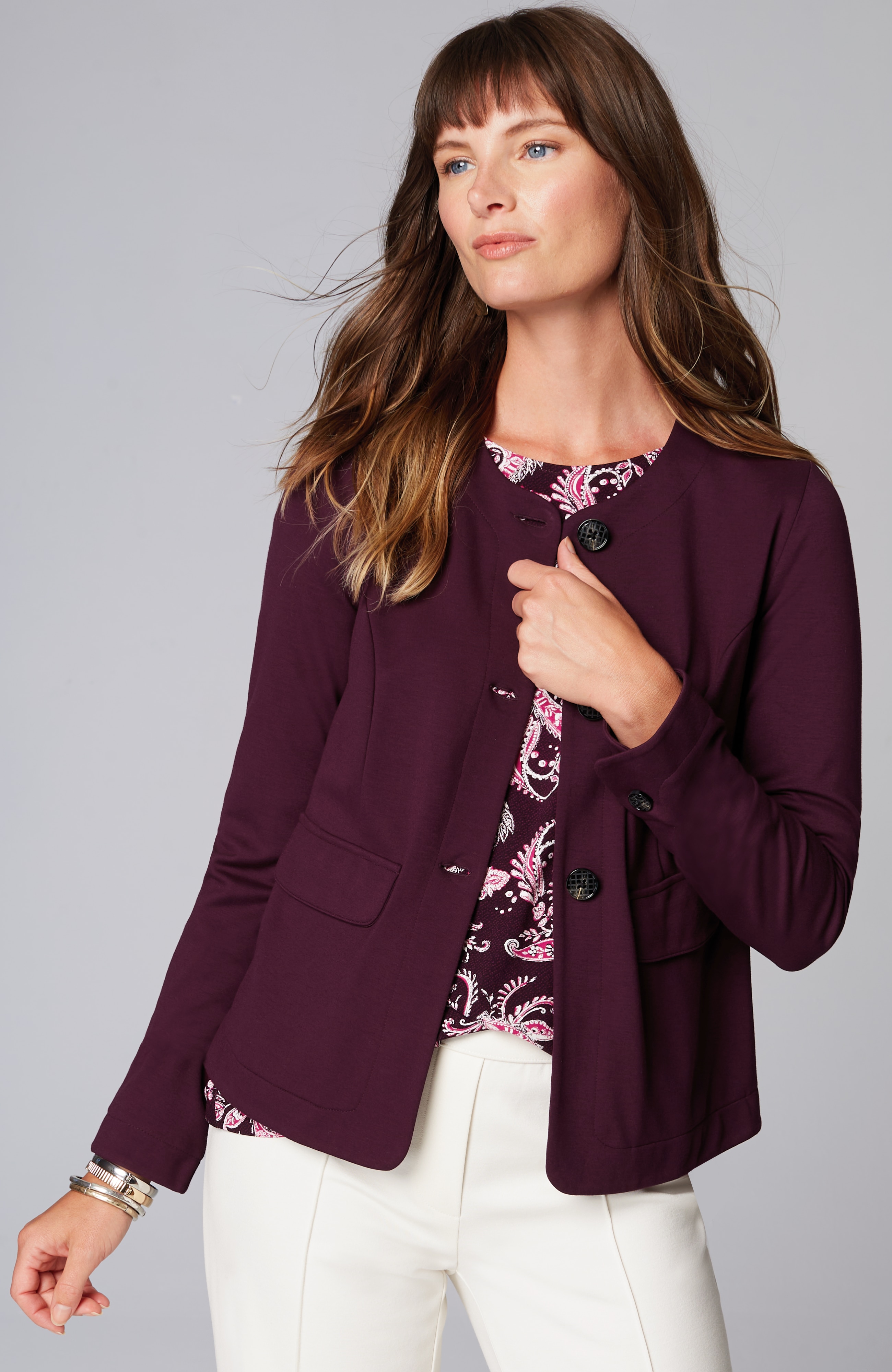 Wearever Double-Face Jersey 3-Button Jacket