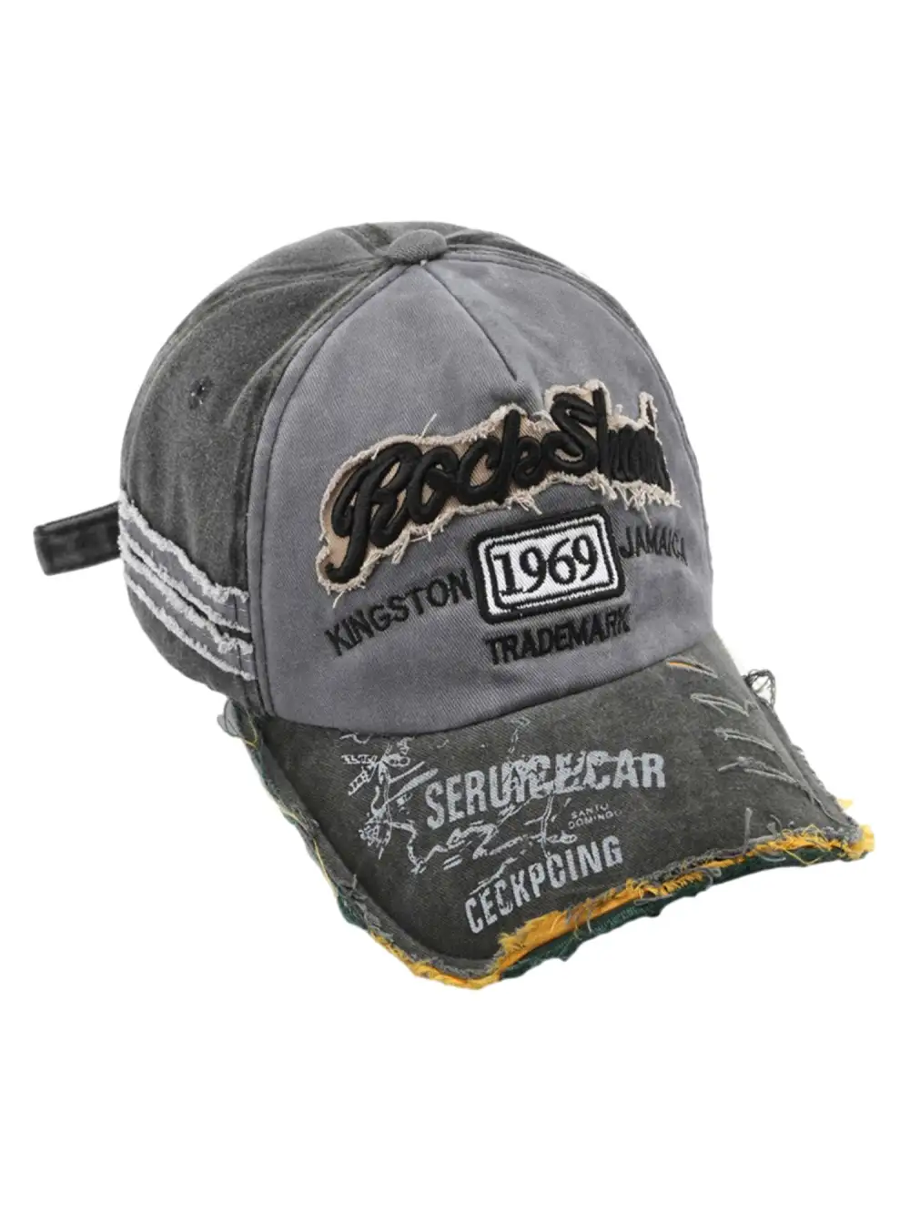 Retro Letter Denim Cap - 2136