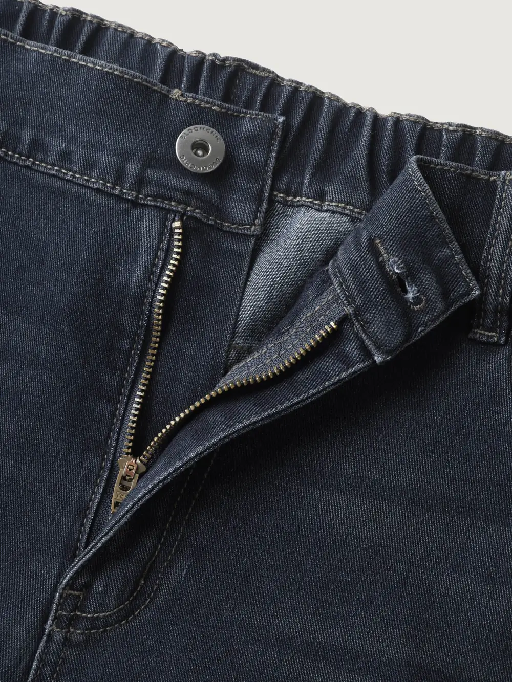 Stretchy Waist Retro Wash Wide-Leg Jeans