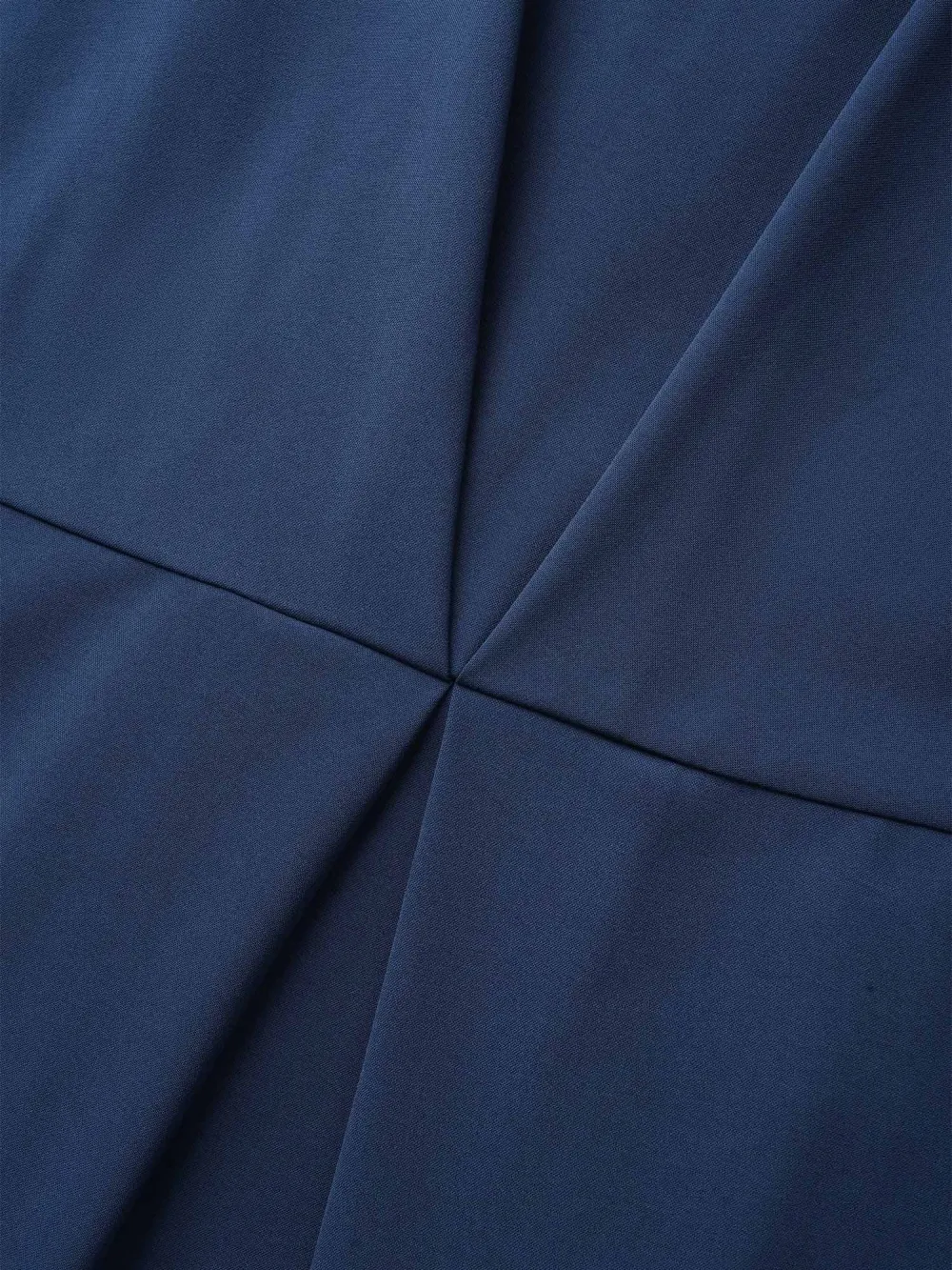 Plain Round Neck Plicated Detail Dress