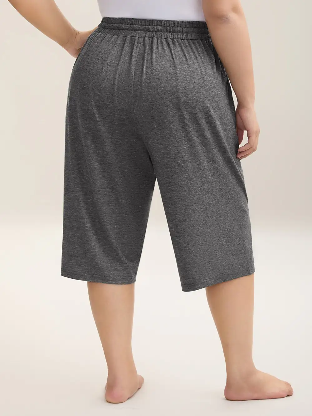 Mixed Color Knit Drawstring Loungewear Bottoms