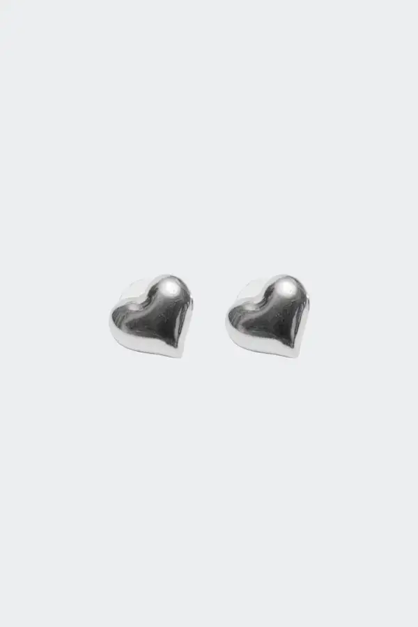 Puffy Heart Stud Earrings
