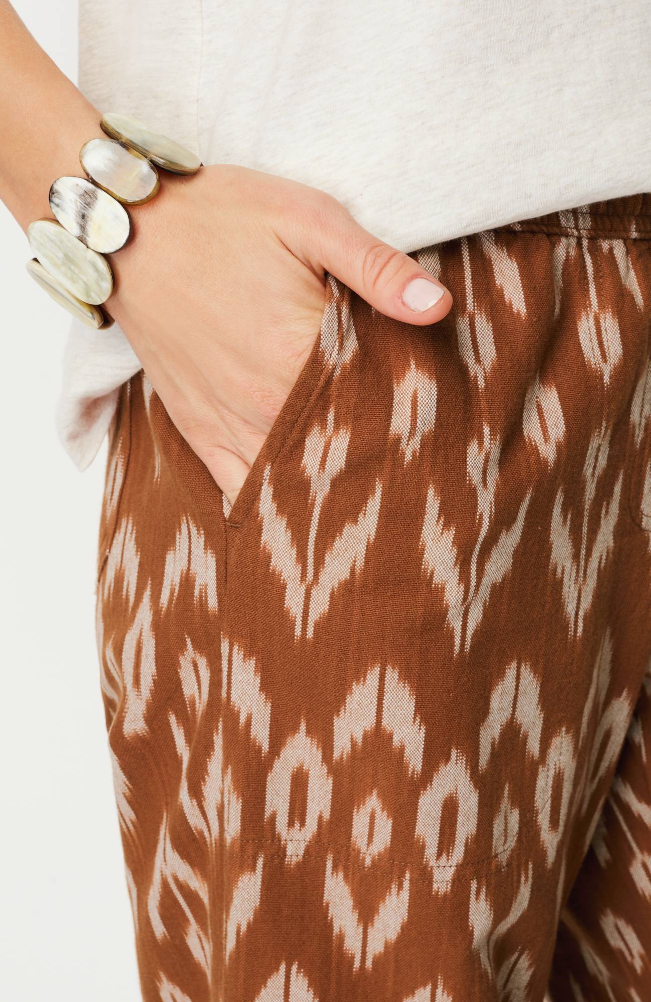 Pure Jill Ikat Wide-Leg Crops