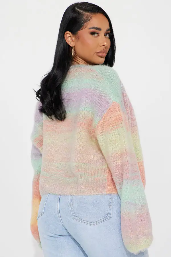 Sabriya Spacedye Cropped Cardigan - Multi Color