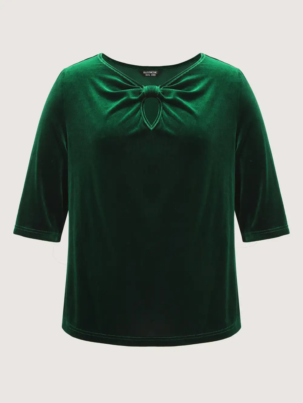 Velvet Twist Neckline Cut-Out Blouse