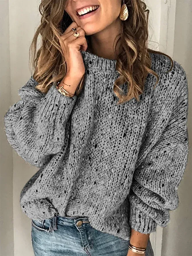 Cotton Long Sleeve Vintage Sweater