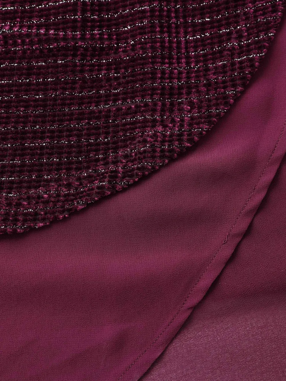 Textured Velvet Spliced Front-Tie Jacket