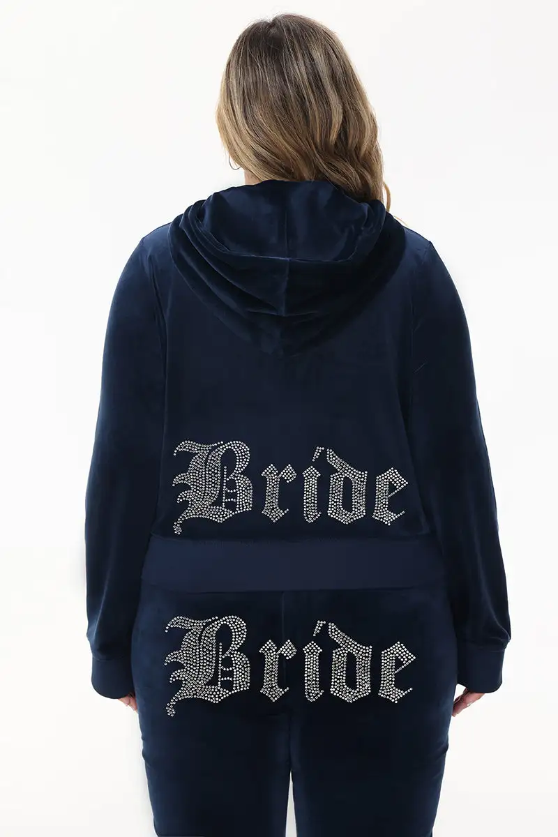 Bride Big Bling Velour Hoodie