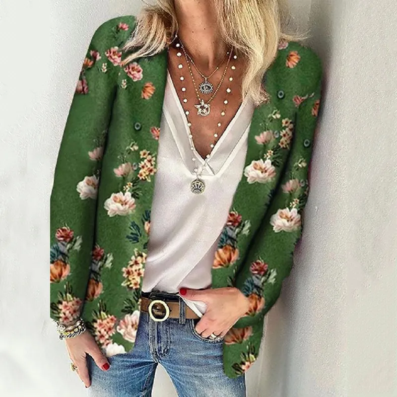 Fashion Loose Printed Sweater Cardigan