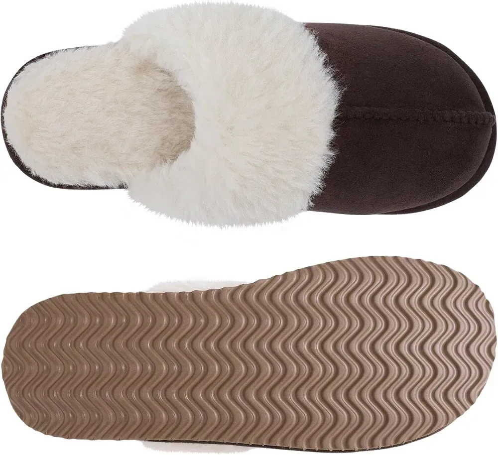 Litfun Women's Fuzzy Memory Foam Slippers Fluffy Winter House Shoes Indoor and Outdoor