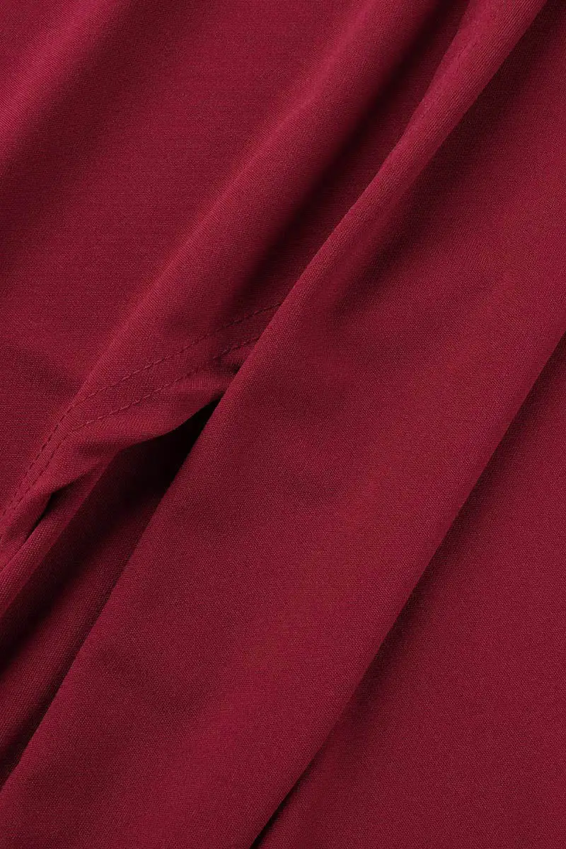 Elegant Solid Slit Fold V Neck Evening Dress Dresses(4 Colors)