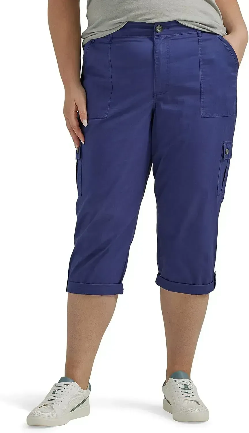 Lee Women's Plus Size Ultra Lux Comfort with Flex-to-go Cargo Capri Pant