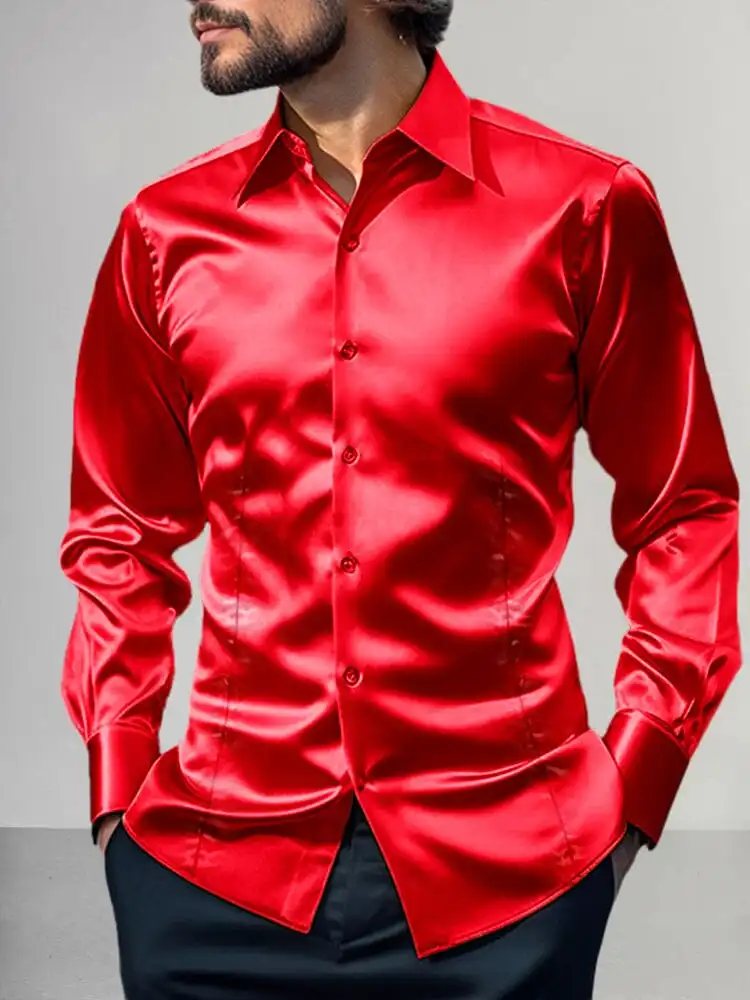 Shiny Satin Dress Shirt
