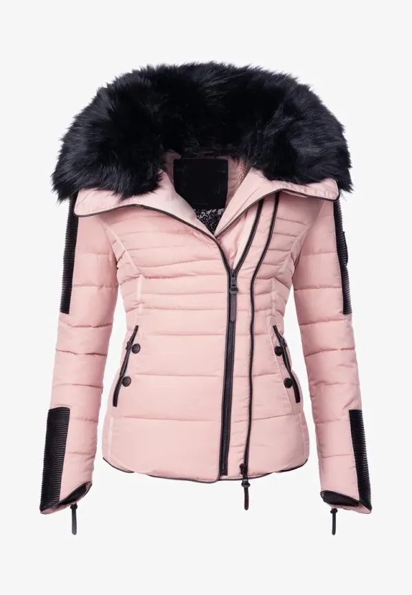 Women's short parka coat white