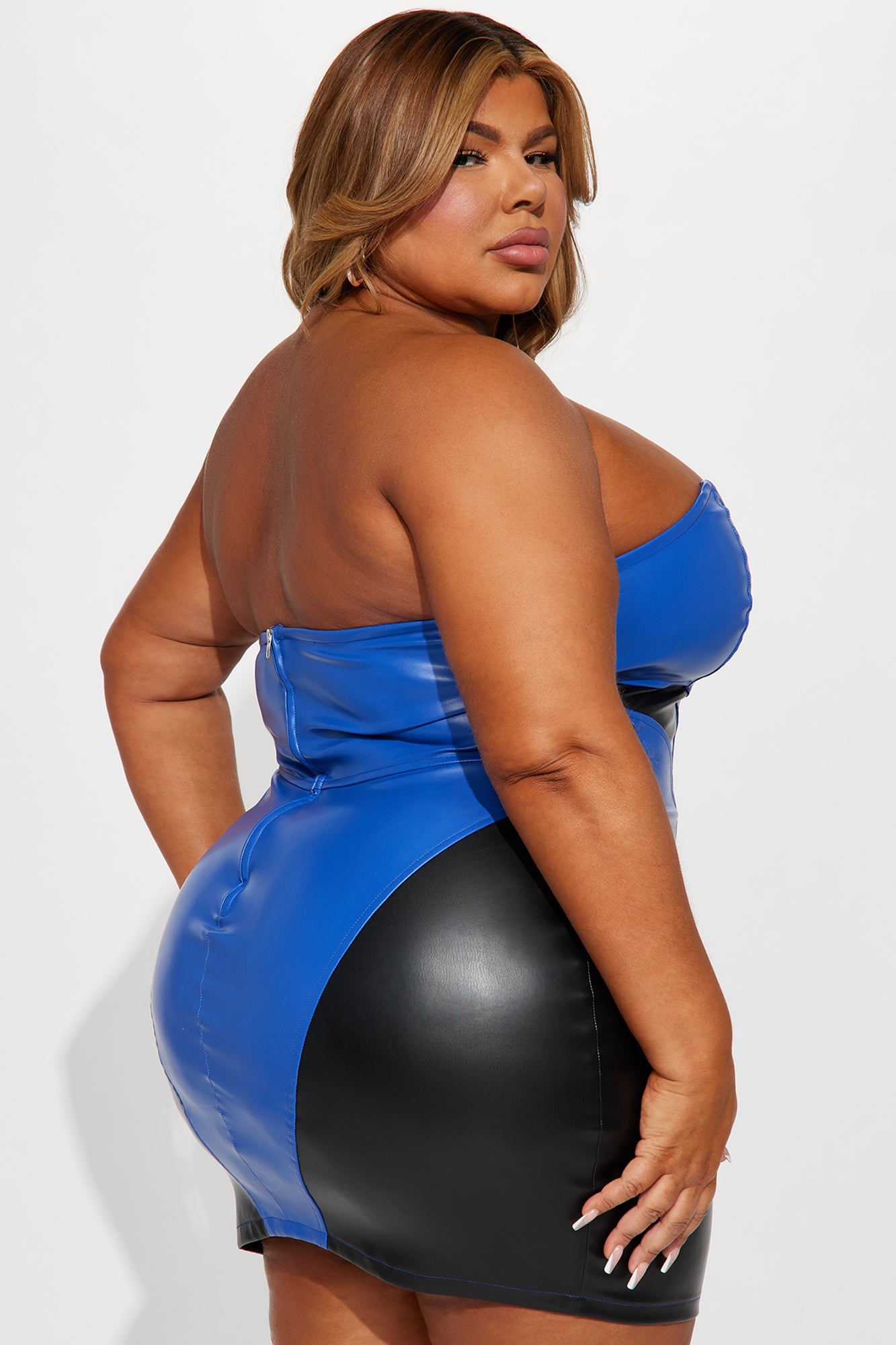 All The Lovers Sweetheart Mini Dress - Royal/combo