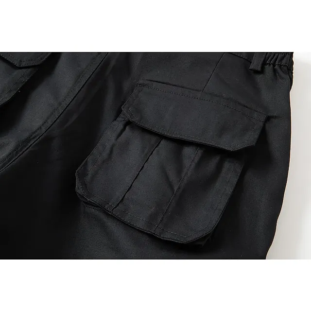 Men's Cargo Shorts Shorts Hiking Shorts Multi Pocket Plain Wearable Short Outdoor Daily 100% Cotton Designer Casual ArmyGreen Black