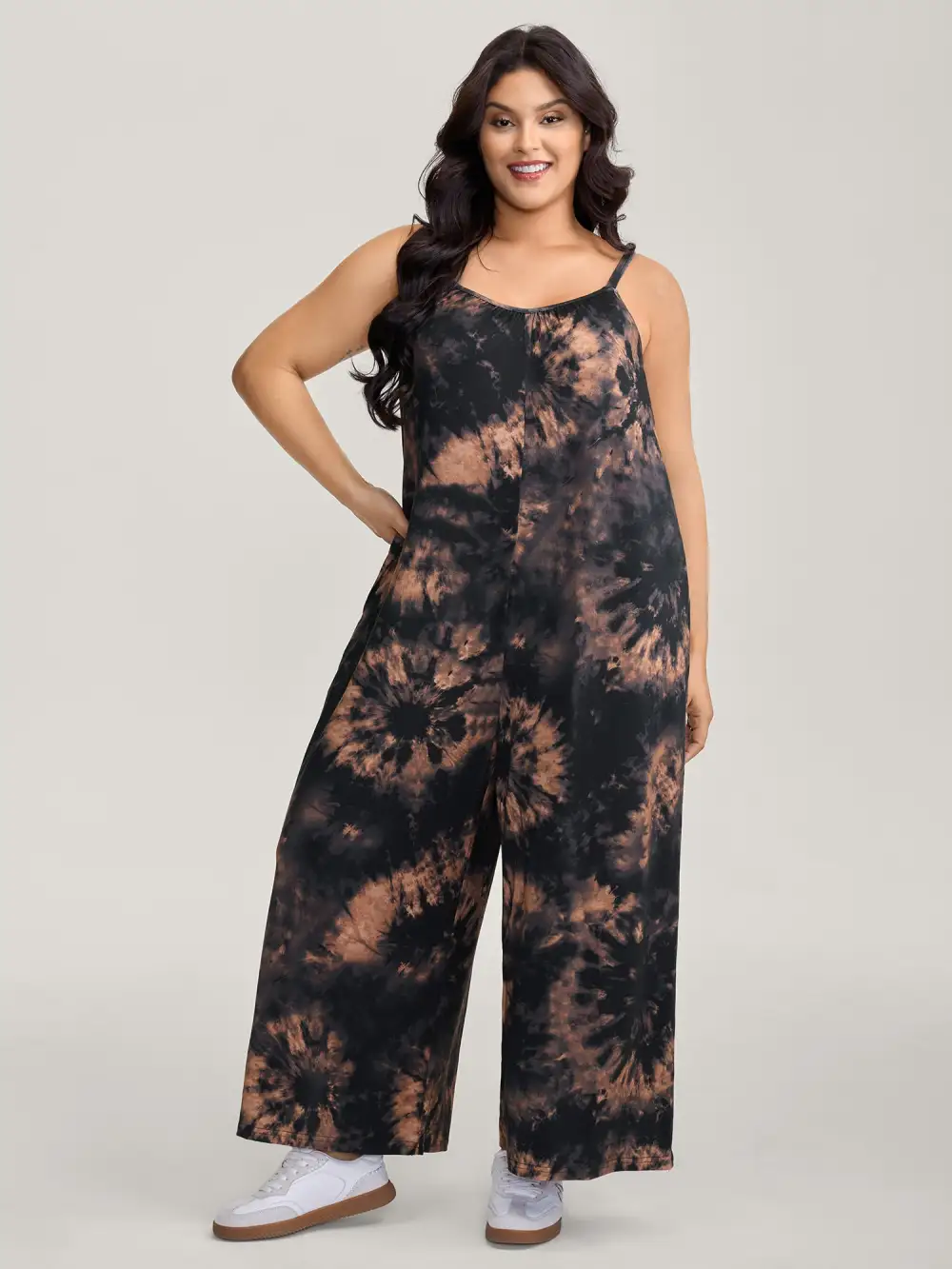 Irregular Tie-Dye Stretchy Cami Jumpsuit